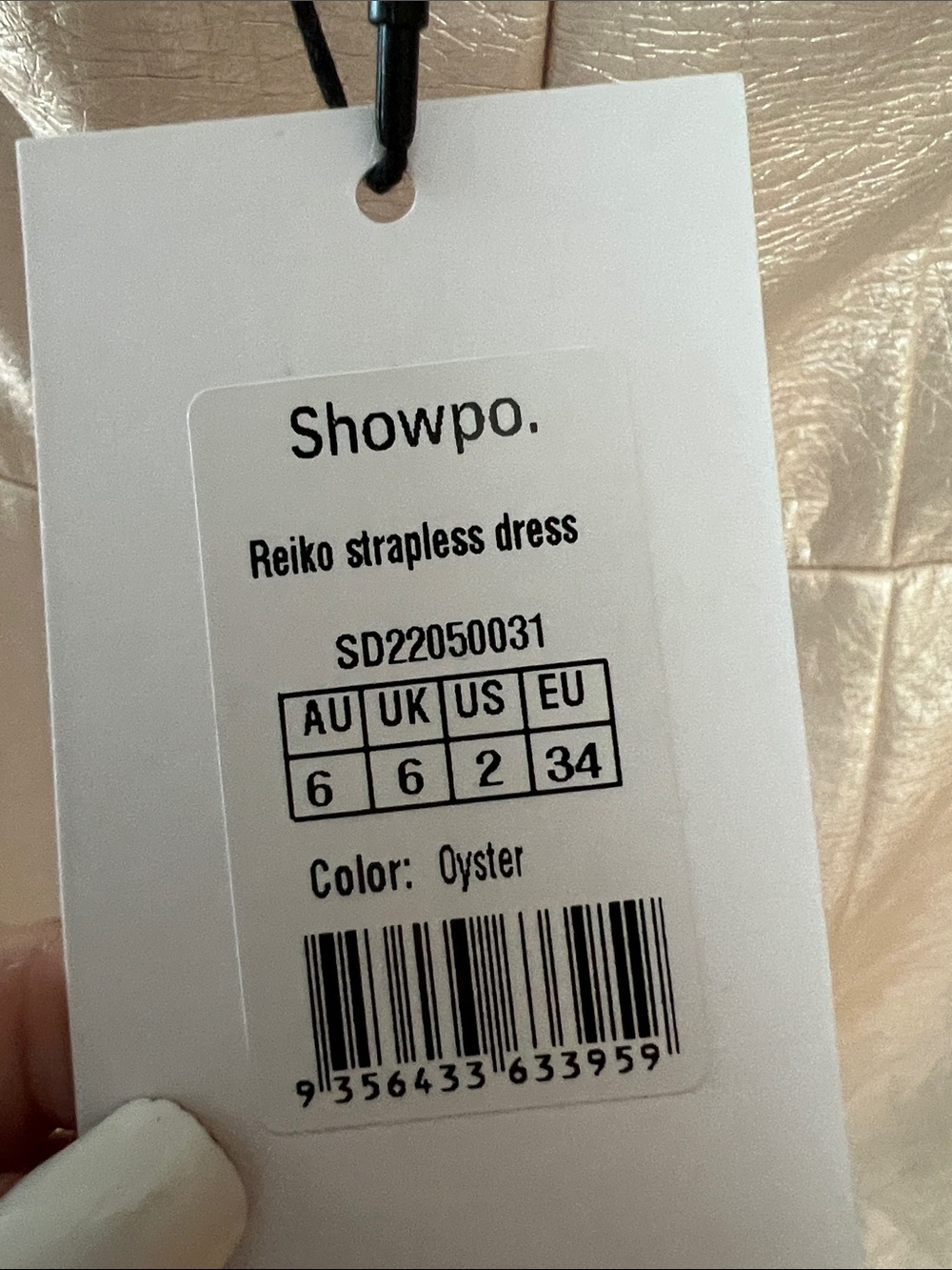NWT REVOLVE Australia SHOWPO Reiko strapless faux leather dress oyster US 2 - Picture 8 of 10